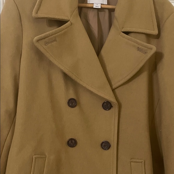 Aritzia Camel Double-Breasted Pea Coat - Picture 5 of 5